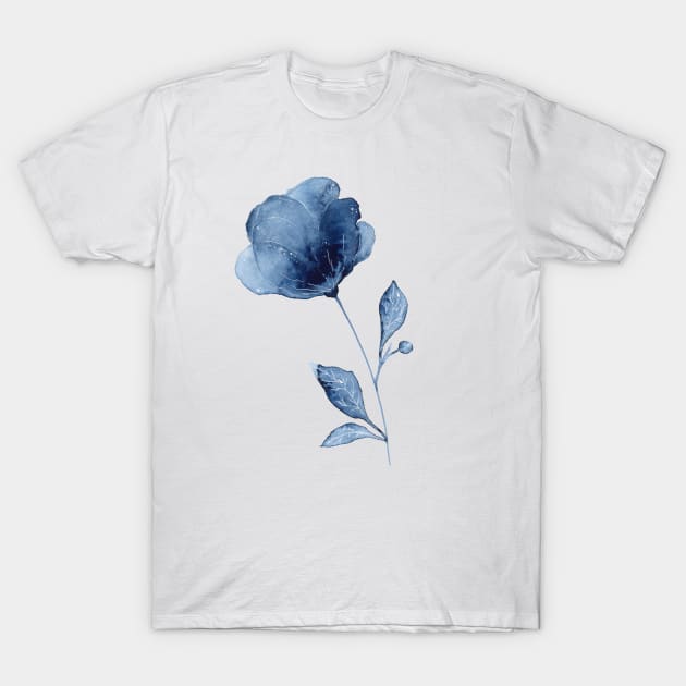 Indigo Flower T-Shirt by Ellen Wilberg